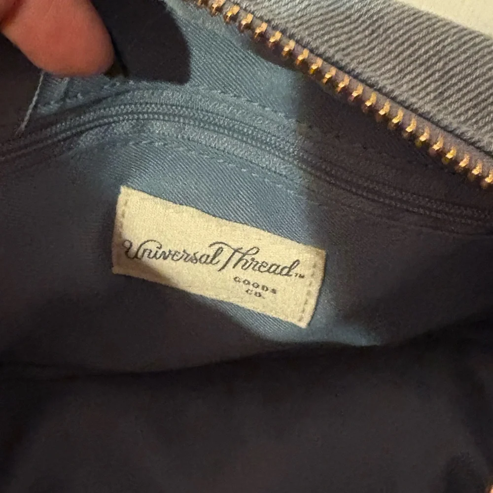 Denim Camera Crossbody Bag with Tan Strap - Picture 9 of 10
